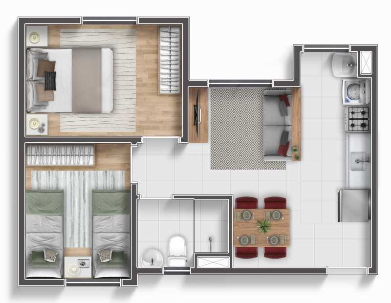 Conheça EPIC PLANTA TIPO B do imóvel - Apartamento 2 quartos à venda Aterrado, Monte Mor - R$ 249.900 - CLAP20014 - 11 EPIC PLANTA TIPO B - 11