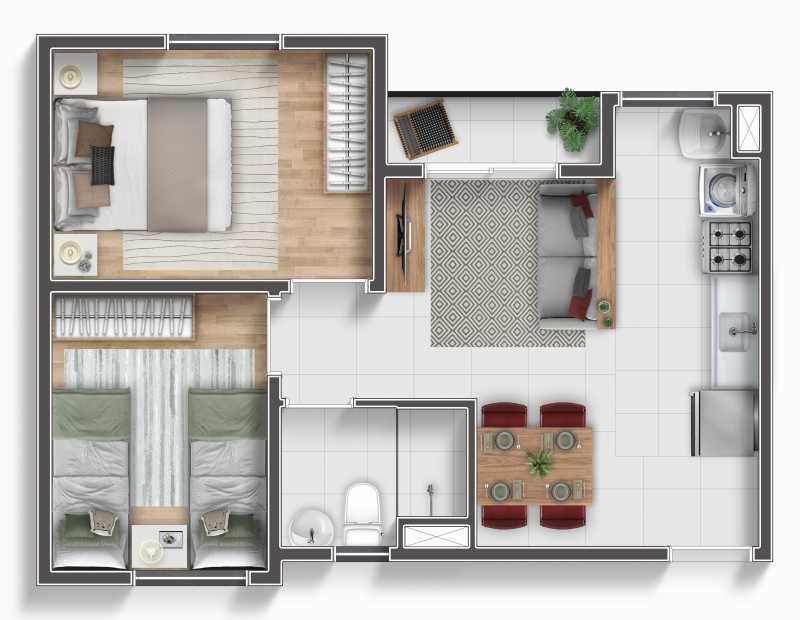 Conheça EPIC PLANTA TIPO A do imóvel - Apartamento 2 quartos à venda Aterrado, Monte Mor - R$ 249.900 - CLAP20014 - 12 EPIC PLANTA TIPO A - 12