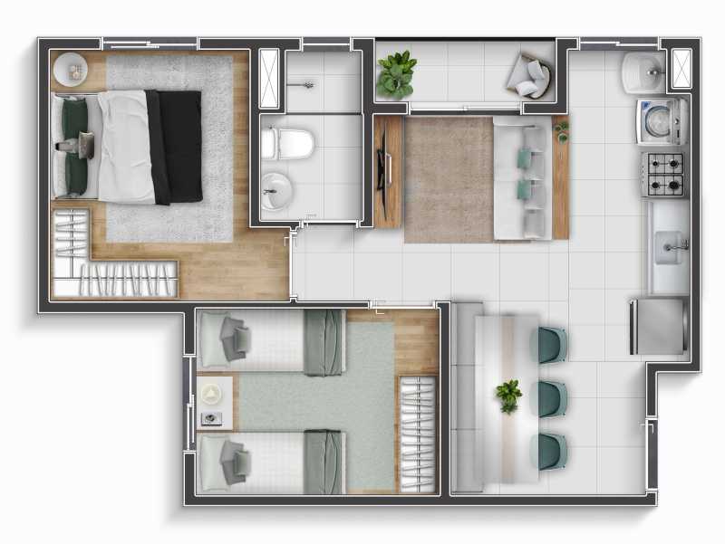 Conheça Planta de Ponta. do imóvel - Apartamento 2 quartos à venda Jardim Novo Ângulo, Hortolândia - R$ 264.000 - CLAP20015 - 16 Planta de Ponta. - 16