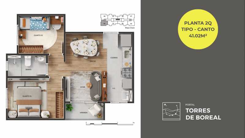 Conheça METRAGEM PLANTA CANTO SEM SUIT do imóvel - Apartamento 2 quartos à venda Parque das Nações (Nova Veneza), Sumaré - R$ 237.900 - CLAP20017 - 18 METRAGEM PLANTA CANTO SEM SUIT - 18