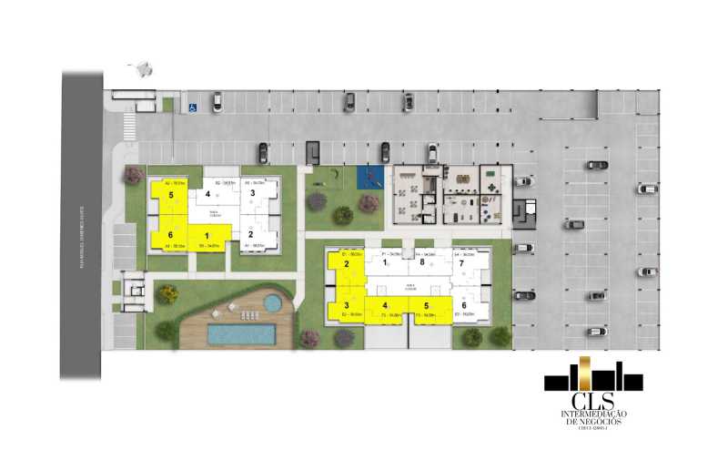 Conheça Implantação do Condomínio do imóvel - Apartamento 2 quartos à venda Jardim Nossa Senhora da Penha, Hortolândia - R$ 310.000 - CLAP20020 - 6 Implantação do Condomínio - 6
