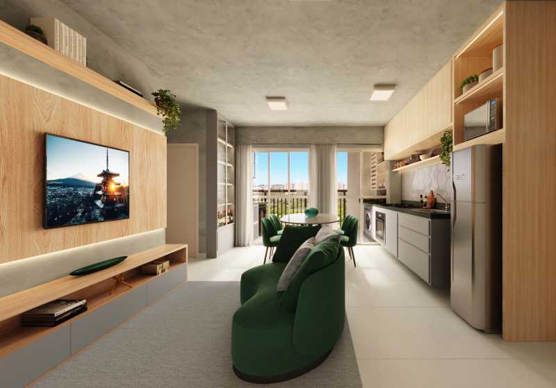Conheça Perspectiva Living do imóvel - Apartamento 2 quartos à venda Parque Ortolândia, Hortolândia - R$ 308.640 - CLAP20026 - 7 Perspectiva Living - 7