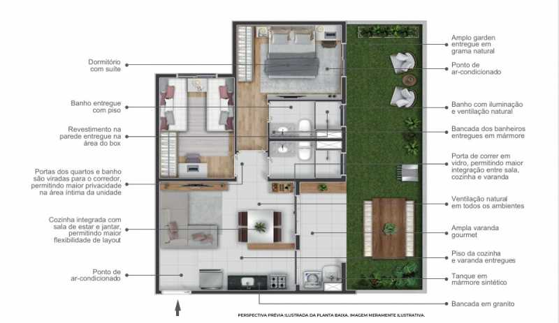 Conheça Planta Ponta 2 dorms. varanda do imóvel - Apartamento 2 quartos à venda Parque Ortolândia, Hortolândia - R$ 308.640 - CLAP20026 - 14 Planta Ponta 2 dorms. varanda - 14