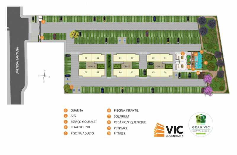 Conheça Implantação do imóvel - Apartamento 2 quartos à venda Parque Ortolândia, Hortolândia - R$ 329.900 - CLAP20033 - 12 Implantação - 12