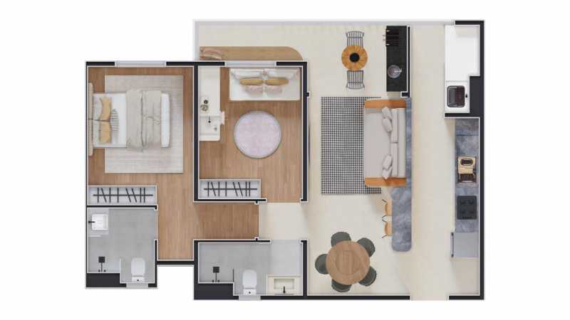 Conheça Planta de 62,07m² 2 Dormitór do imóvel - Apartamento 2 quartos à venda Residencial Portal do Lago, Sumaré - R$ 334.800 - CLAP20007 - 21 Planta de 62,07m² 2 Dormitór - 21