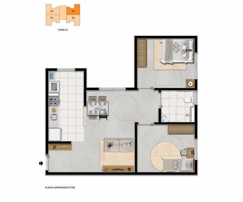 Conheça Planta 2 do imóvel - Apartamento 2 quartos à venda Parque Residencial Regina (Nova Veneza), Sumaré - R$ 264.990 - CLAP20041 - 11 Planta 2 - 11