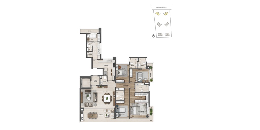 Conheça Planta 01 - 4 dorm 194 32m² do imóvel - Apartamento à venda Avenida das Américas, Barra da Tijuca, Rio de Janeiro - R$ 6.466.386 - AP10130 - 57 Planta 01 - 4 dorm 194 32m² - 57