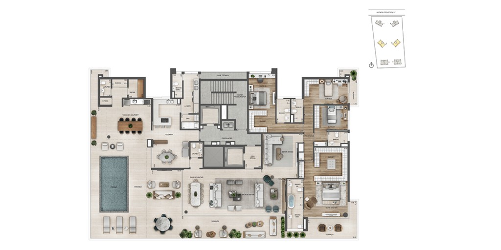 Conheça Planta 07 - 4 dorm 477 20m² - do imóvel - Apartamento à venda Avenida das Américas, Barra da Tijuca, Rio de Janeiro - R$ 6.466.386 - AP10130 - 64 Planta 07 - 4 dorm 477 20m² - - 64