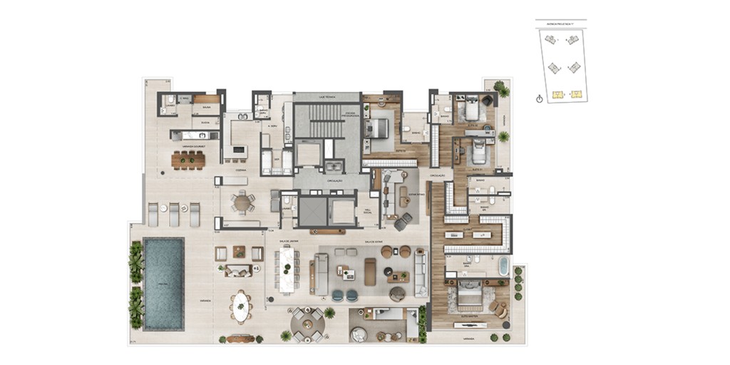 Conheça Planta 08 - 4 dorm 547 48m² - do imóvel - Apartamento à venda Avenida das Américas, Barra da Tijuca, Rio de Janeiro - R$ 6.466.386 - AP10130 - 65 Planta 08 - 4 dorm 547 48m² - - 65