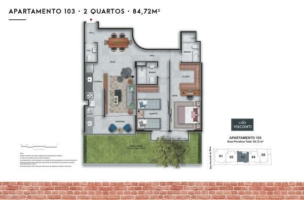 Conheça Planta 06 - 2 dorm 84 72m² - do imóvel - Apartamento à venda Rua Visconde de Silva, Botafogo, Rio de Janeiro - R$ 1.497.000 - AP10153 - 22 Planta 06 - 2 dorm 84 72m² - - 22