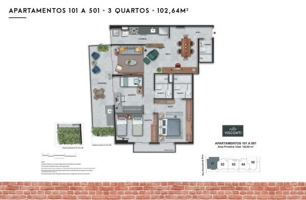 Conheça Planta 09 - 3 dorm 102 64m² do imóvel - Apartamento à venda Rua Visconde de Silva, Botafogo, Rio de Janeiro - R$ 1.497.000 - AP10153 - 25 Planta 09 - 3 dorm 102 64m² - 25
