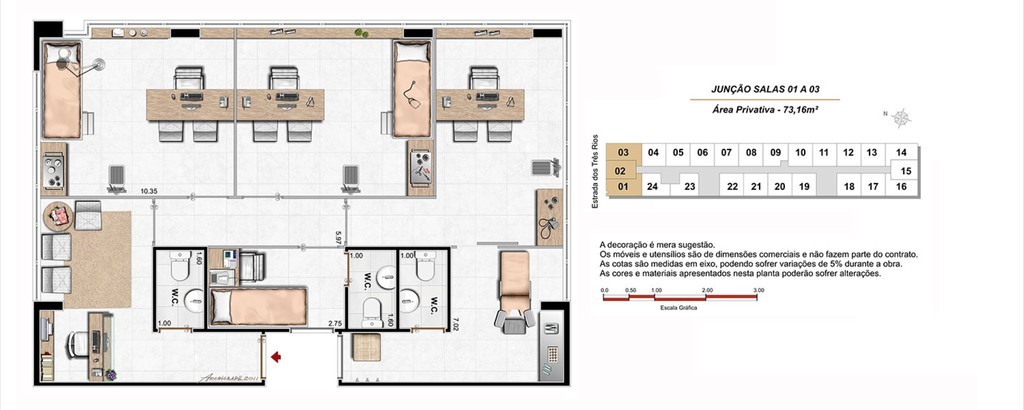 Conheça Planta 08 - 73 16m² - sala do imóvel - Sala Comercial 22m² à venda Estrada dos Três Rios, Freguesia (Jacarepaguá), Rio de Janeiro - R$ 84.000 - 0000002 - 14 Planta 08 - 73 16m² - sala - 14
