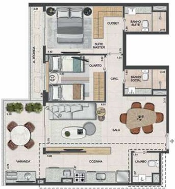 Conheça Planta 12 - 2 dorm 79 68m² do imóvel - Apartamento à venda Rua Homem de Melo, Tijuca, Rio de Janeiro - R$ 1.121.600 - AP10166 - 35 Planta 12 - 2 dorm 79 68m² - 35