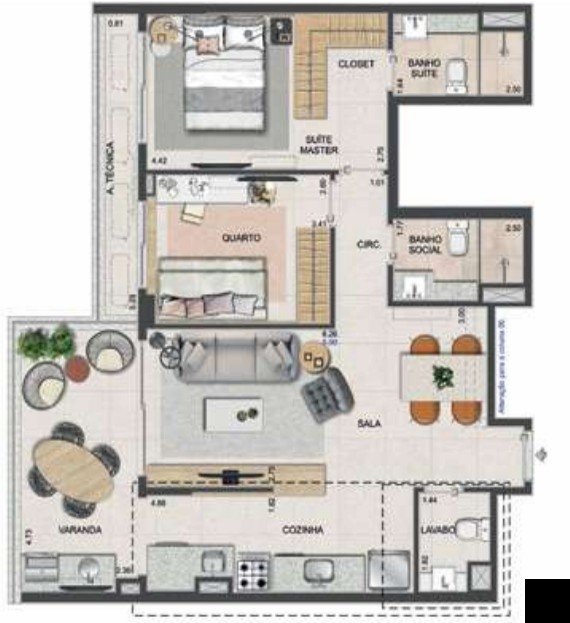 Conheça Planta 14 - 2 dorm 77 84m² do imóvel - Apartamento à venda Rua Homem de Melo, Tijuca, Rio de Janeiro - R$ 1.121.600 - AP10166 - 37 Planta 14 - 2 dorm 77 84m² - 37