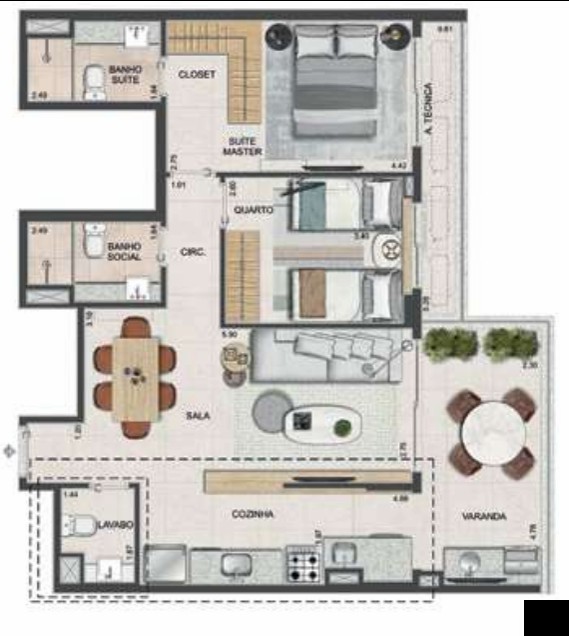 Conheça Planta 16 - 2 dorm 77 54m² do imóvel - Apartamento à venda Rua Homem de Melo, Tijuca, Rio de Janeiro - R$ 1.121.600 - AP10166 - 39 Planta 16 - 2 dorm 77 54m² - 39