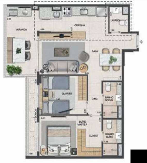Conheça Planta 13 - 2 dorm 76 65m² do imóvel - Apartamento à venda Rua Homem de Melo, Tijuca, Rio de Janeiro - R$ 1.907.700 - AP10169 - 36 Planta 13 - 2 dorm 76 65m² - 36