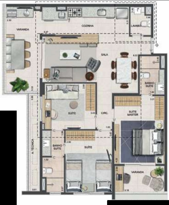 Conheça Planta 15 - 3 dorm 96 98m² do imóvel - Apartamento à venda Rua Homem de Melo, Tijuca, Rio de Janeiro - R$ 1.907.700 - AP10169 - 38 Planta 15 - 3 dorm 96 98m² - 38