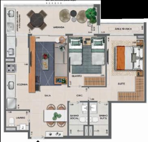 Conheça Planta 01 - 2 dorm 77 86m² do imóvel - Apartamento à venda Avenida Nuta James, Barra da Tijuca, Rio de Janeiro - R$ 2.440.500 - AP10189 - 20 Planta 01 - 2 dorm 77 86m² - 20