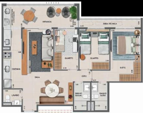 Conheça Planta 02 - 3 dorm 92 42m² do imóvel - Apartamento à venda Avenida Nuta James, Barra da Tijuca, Rio de Janeiro - R$ 2.440.500 - AP10189 - 21 Planta 02 - 3 dorm 92 42m² - 21