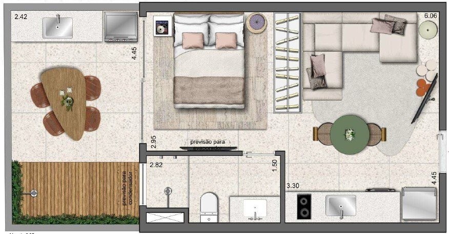 Conheça Planta 01 - 1 dorm 38 82m² - do imóvel - Studio à venda Rua Marquês de São Vicente, Gávea, Rio de Janeiro - R$ 895.000 - 0000005 - 27 Planta 01 - 1 dorm 38 82m² - - 27