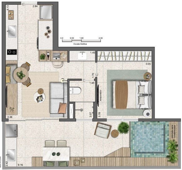 Conheça Planta 05 - 1 dorm 60 15m² - do imóvel - Studio à venda Rua Marquês de São Vicente, Gávea, Rio de Janeiro - R$ 895.000 - 0000005 - 31 Planta 05 - 1 dorm 60 15m² - - 31