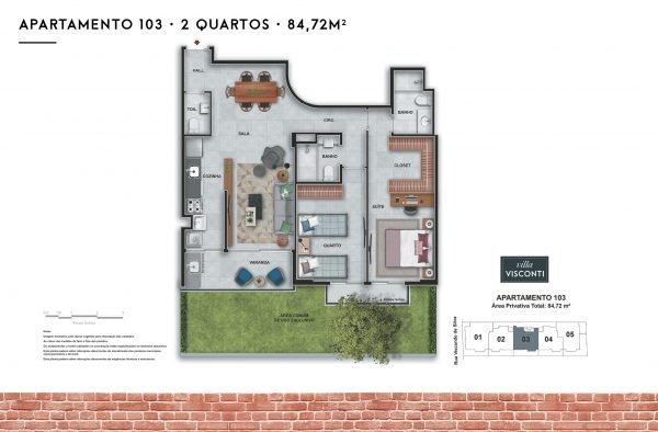 Conheça Planta 06 - 2 dorm 84 72m² - do imóvel - Apartamento à venda Rua Visconde de Silva, Botafogo, Rio de Janeiro - R$ 1.553.000 - AP0226 - 22 Planta 06 - 2 dorm 84 72m² - - 22