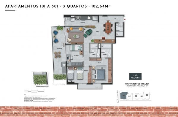 Conheça Planta 09 - 3 dorm 102 64m² do imóvel - Apartamento à venda Rua Visconde de Silva, Botafogo, Rio de Janeiro - R$ 1.553.000 - AP0226 - 25 Planta 09 - 3 dorm 102 64m² - 25