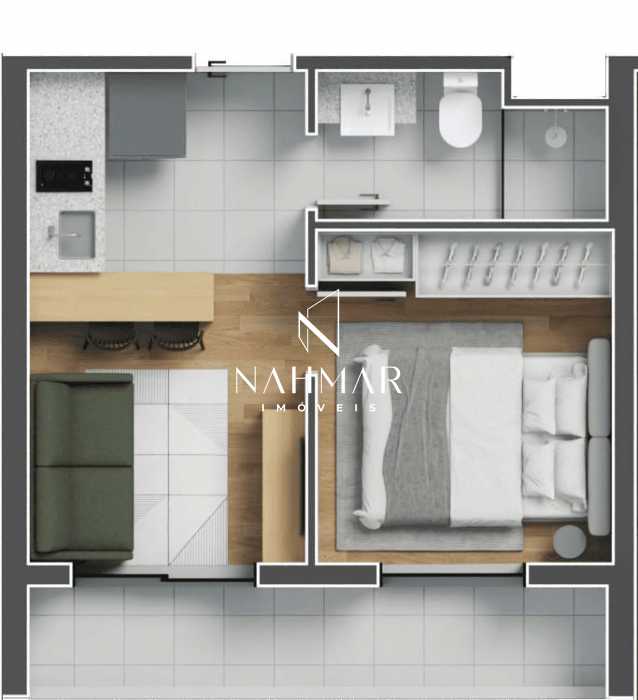 Conheça 1Q do imóvel - Apartamento 1 quarto à venda Capão Raso, Curitiba - R$ 281.400 - NHAP10001 - 20 1Q - 20