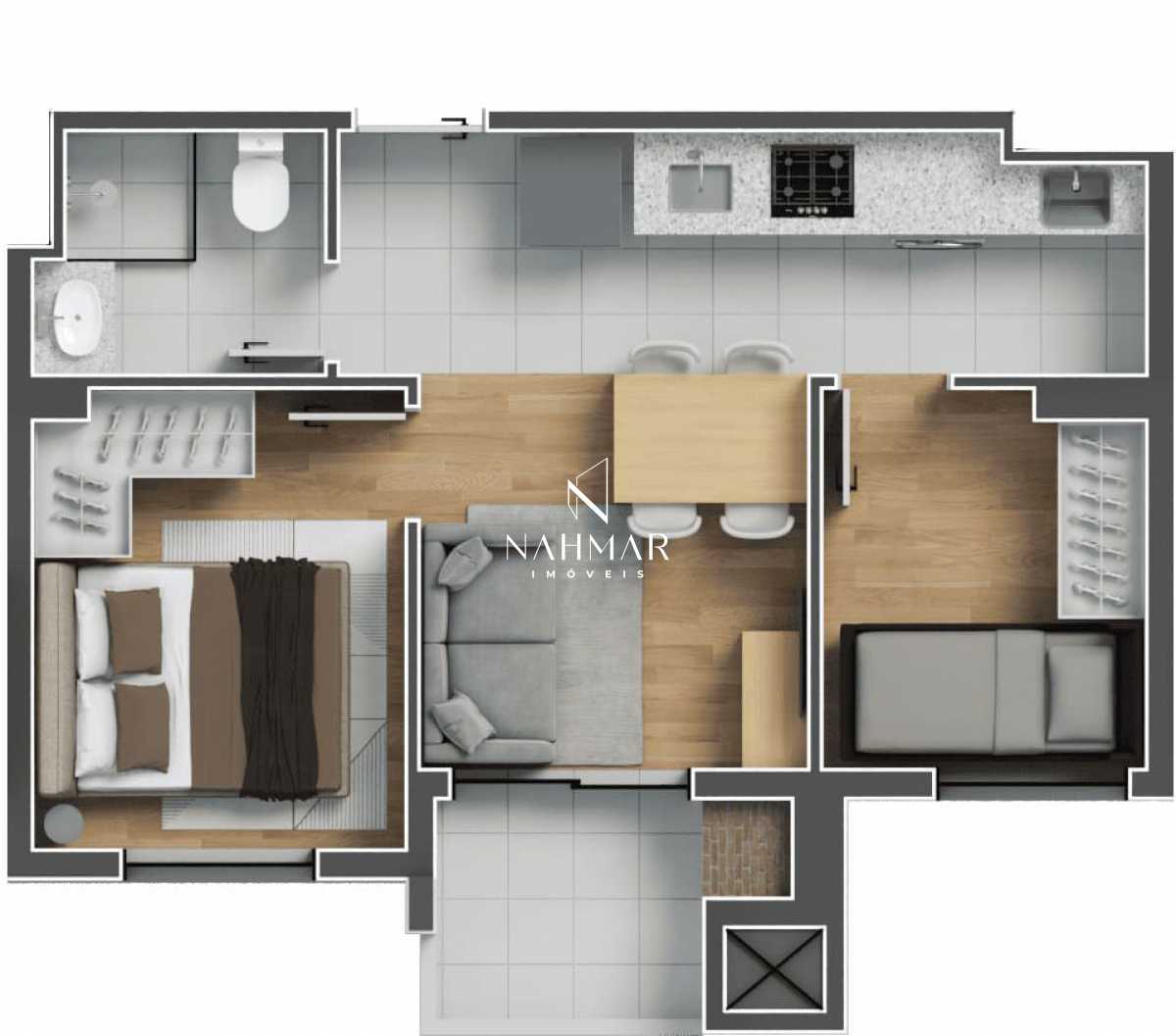Conheça 2Q MEIO do imóvel - Apartamento 2 quartos à venda Capão Raso, Curitiba - R$ 336.000 - NHAP20010 - 21 2Q MEIO - 21