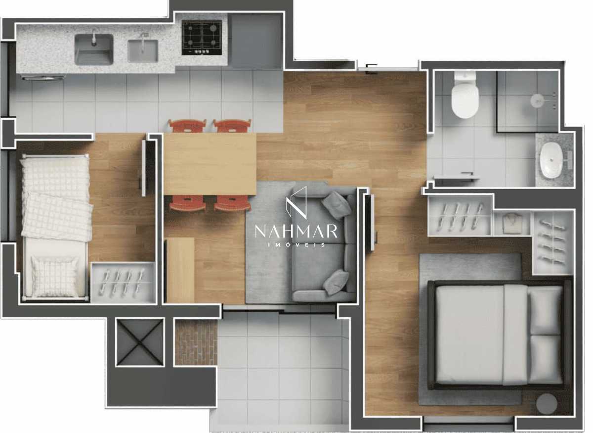 Conheça 2Q PONTA do imóvel - Apartamento 2 quartos à venda Capão Raso, Curitiba - R$ 336.000 - NHAP20010 - 22 2Q PONTA - 22