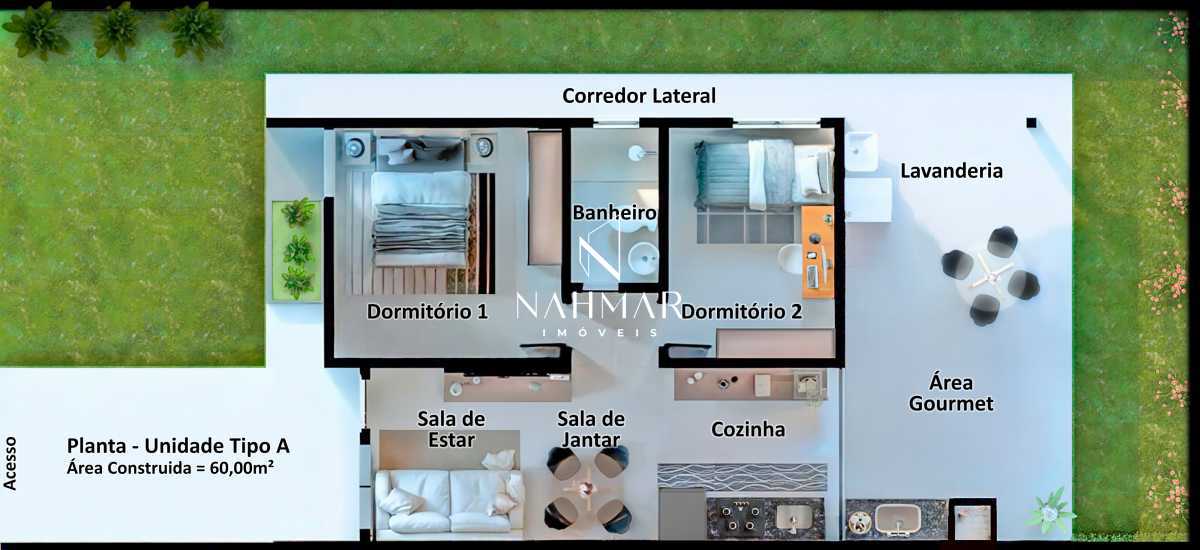 Conheça planta-humanizada. do imóvel - Casa em Condomínio 2 quartos à venda Veneza, Fazenda Rio Grande - R$ 350.000 - NHCN20003 - 15 planta-humanizada. - 15