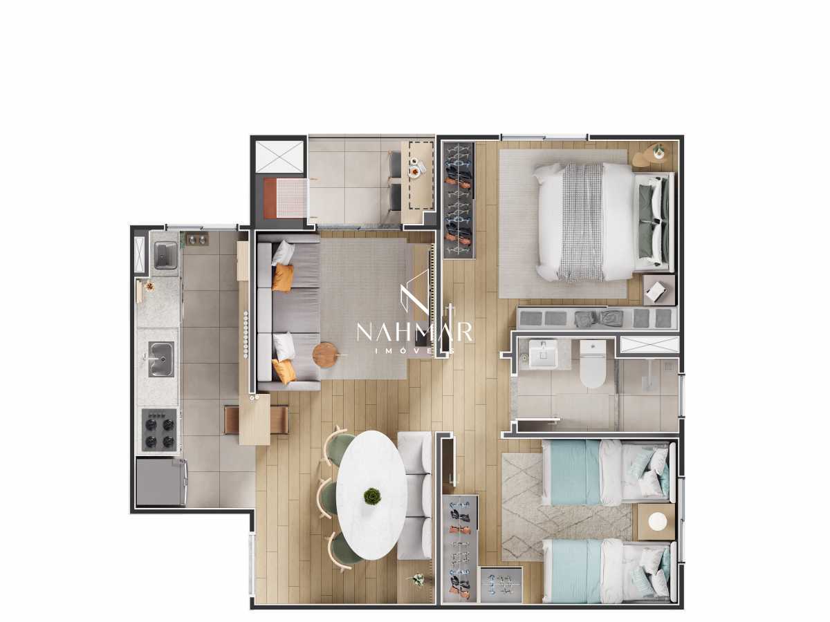Conheça ROTTAS_Planta Apto Tipo B_TIPO do imóvel - Apartamento 2 quartos à venda Jaraguá Esquerdo, Jaraguá do Sul - R$ 364.940 - NHAP20016 - 19 ROTTAS_Planta Apto Tipo B_TIPO - 19