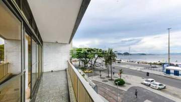 Apartamento a venda, luxo, frontal na Av. Atlantica, Posto 6 com varanda, quatro quartos, sendo duas suites e duas vagas - BRAP40013
