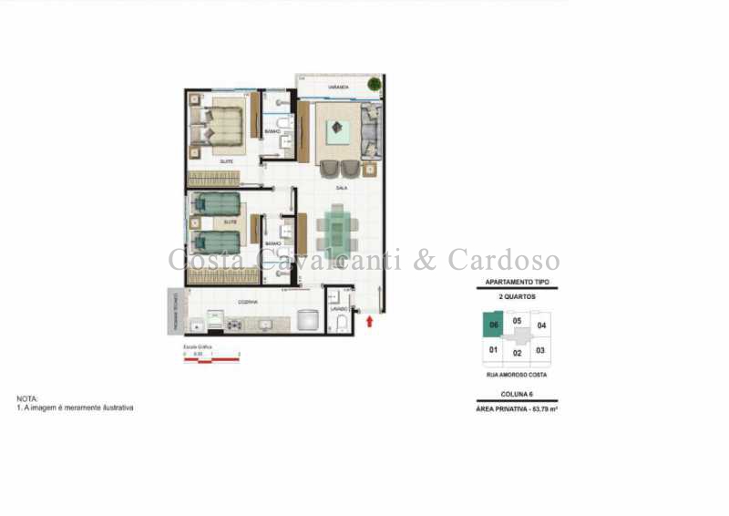 Conheça Tipo Coluna 6 do imóvel - Apartamento 2 quartos à venda Tijuca, Rio de Janeiro - R$ 417.000 - TJAP20098 - 12 Tipo Coluna 6 - 12