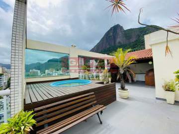 Ótima localização - Duplex com piscina privativa, espaço gourmet, vista para Lagoa, e para o Cristo Redentor - GACO10010