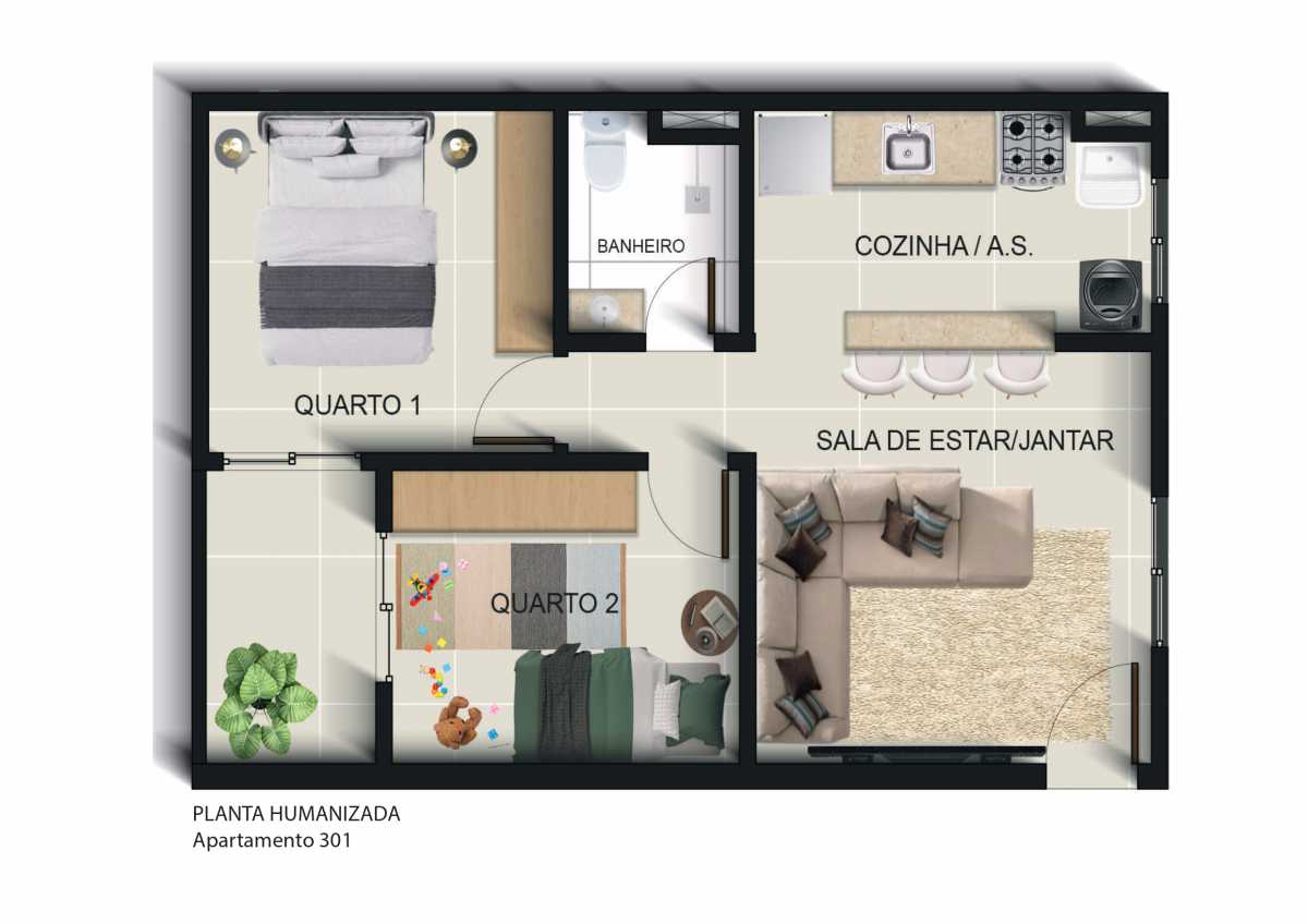 Conheça Humanizada - Fausto 1_compress do imóvel - Apartamentos de 2 quartos em construção na Vila Emil - Mesquita - SIAP20293 - 11 Humanizada - Fausto 1_compress - 11