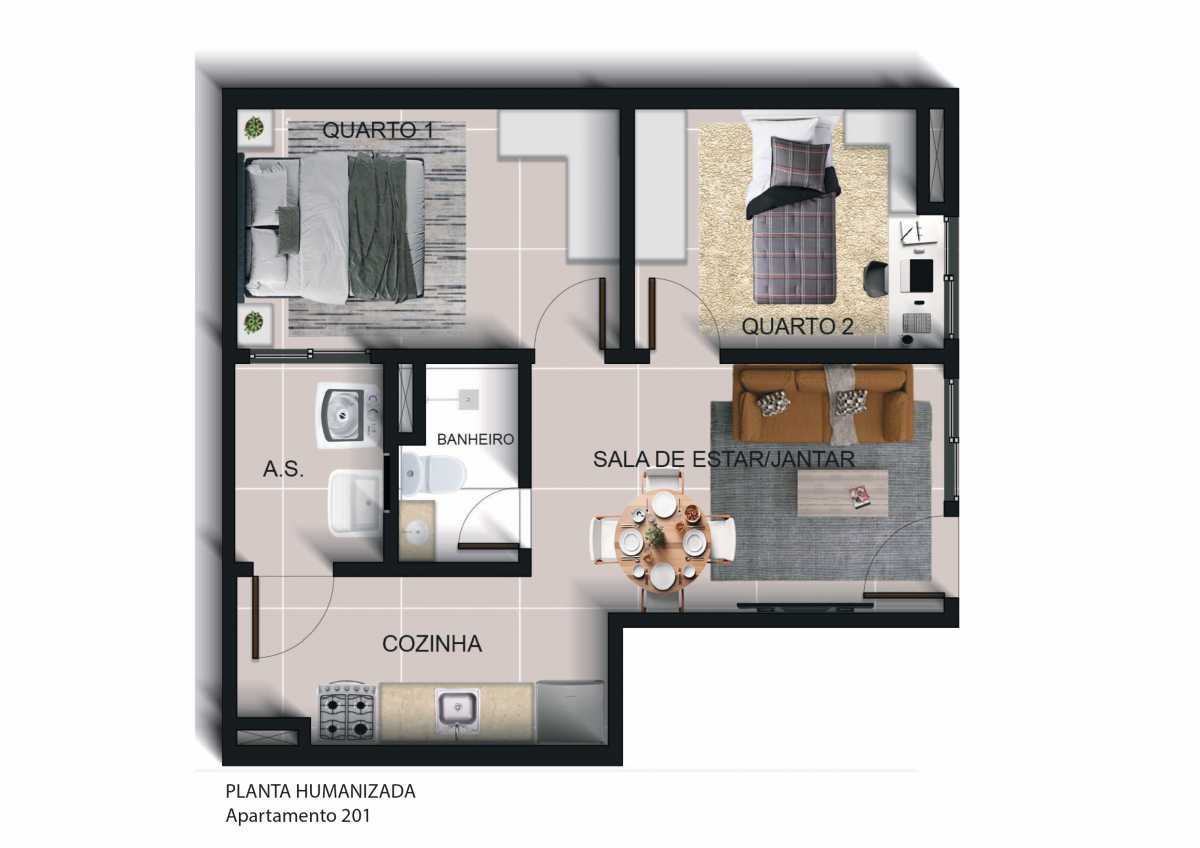 Conheça Humanizada - Fausto 1_compress do imóvel - Apartamentos de 2 quartos em construção na Vila Emil - Mesquita - SIAP20293 - 14 Humanizada - Fausto 1_compress - 14