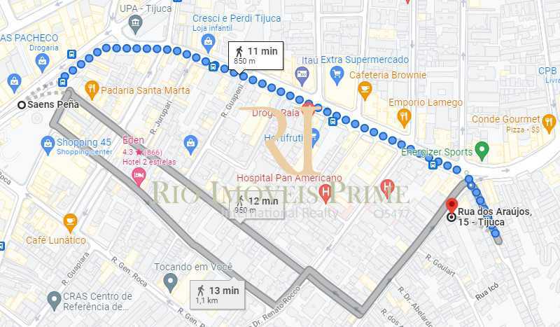 Conheça DISTÂNCIA METRÔ SP do imóvel - Start Tijuca, varanda, 2 quartos, suíte e vaga - RPAP20387 - 30 DISTÂNCIA METRÔ SP - 30