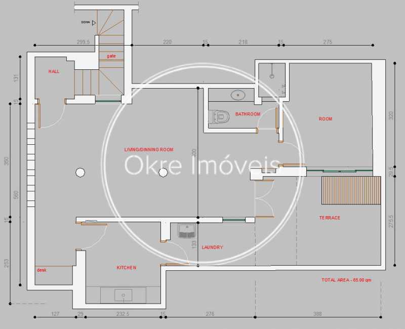 Conheça planta ap laranjeiras do imóvel - Apartamento 1 quarto à venda Laranjeiras, Rio de Janeiro - R$ 650.000 - FLAP10292 - 16 planta ap laranjeiras - 16