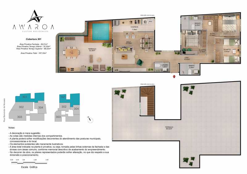 Conheça AWAROA PLANTA COBERTURA 301_R0 do imóvel - Apartamento à venda Estrada Benvindo de Novais, Recreio dos Bandeirantes, Rio de Janeiro - R$ 659.900 - REAP30977 - 13 AWAROA PLANTA COBERTURA 301_R0 - 13