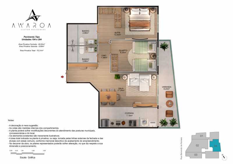 Conheça AWAROA PLANTA COLUNA 04_R01 do imóvel - Apartamento à venda Estrada Benvindo de Novais, Recreio dos Bandeirantes, Rio de Janeiro - R$ 659.900 - REAP30977 - 20 AWAROA PLANTA COLUNA 04_R01 - 20