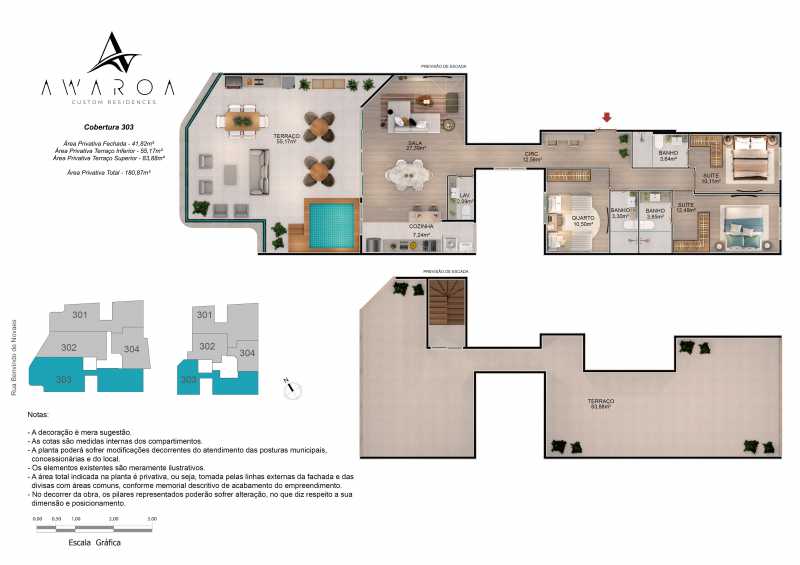 Conheça AWAROA PLANTA COBERTURA 303_R0 do imóvel - Cobertura à venda Estrada Benvindo de Novais, Recreio dos Bandeirantes, Rio de Janeiro - R$ 949.900 - RECO30259 - 15 AWAROA PLANTA COBERTURA 303_R0 - 15