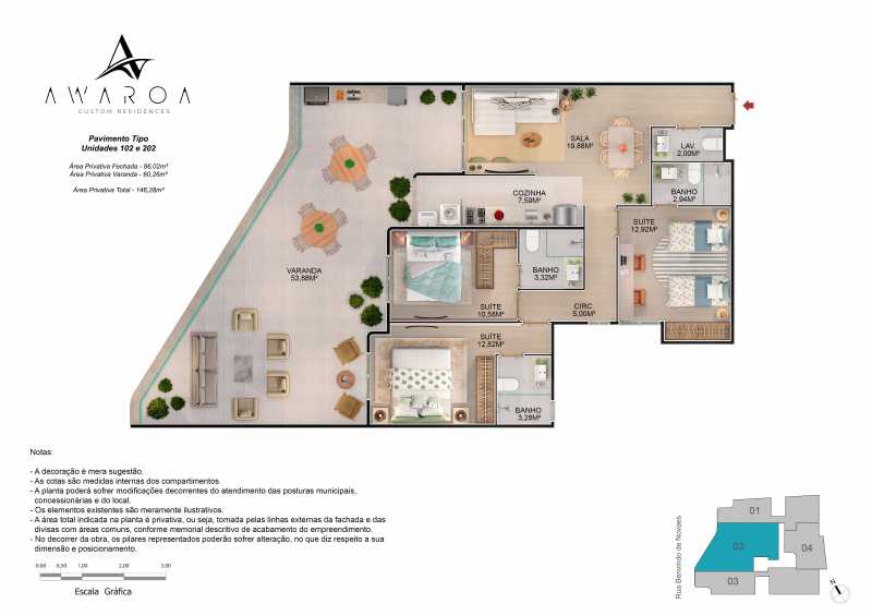 Conheça AWAROA PLANTA COLUNA 02_R01 do imóvel - Cobertura à venda Estrada Benvindo de Novais, Recreio dos Bandeirantes, Rio de Janeiro - R$ 949.900 - RECO30259 - 18 AWAROA PLANTA COLUNA 02_R01 - 18