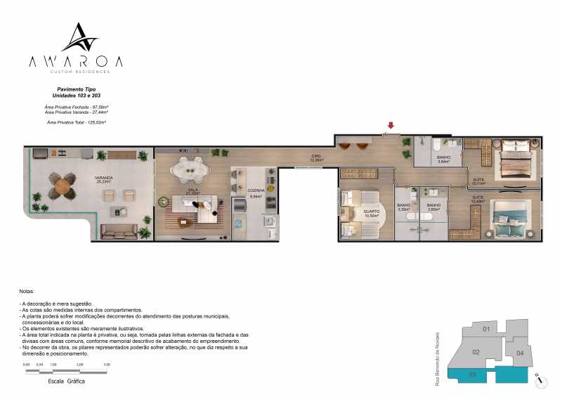 Conheça AWAROA PLANTA COLUNA 03_R01 do imóvel - Cobertura à venda Estrada Benvindo de Novais, Recreio dos Bandeirantes, Rio de Janeiro - R$ 659.900 - RECO20038 - 19 AWAROA PLANTA COLUNA 03_R01 - 19