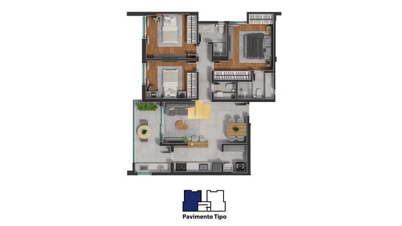 Conheça Tipo-01 do imóvel - Apartamento à venda Rua Joaquim D´Almeida,Juiz de Fora,MG - R$ 589.900 - TFAP30153 - 15 Tipo-01 - 15