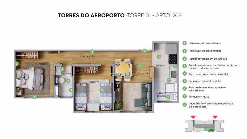 Conheça PH APTO 203 do imóvel - Lançamento MRV 2 Quartos com garagem no Torres do Aeroporto - TFAP20398 - 27 PH APTO 203 - 27