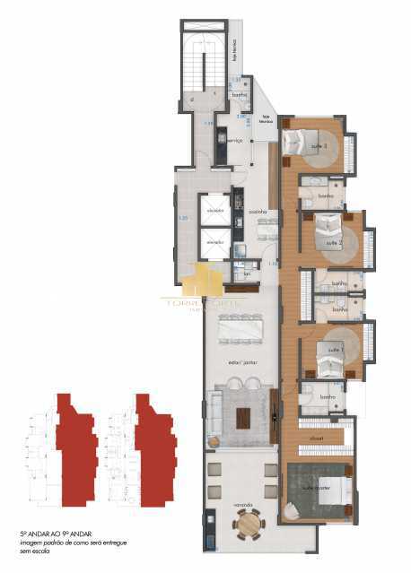 Conheça 5o-ao-9o-andar-lado-direito do imóvel - Apartamento de Alto Luxo à venda, com 4 Suites, 4 vagas e um condomínio clube no Centro - TFAP40006 - 29 5o-ao-9o-andar-lado-direito - 29