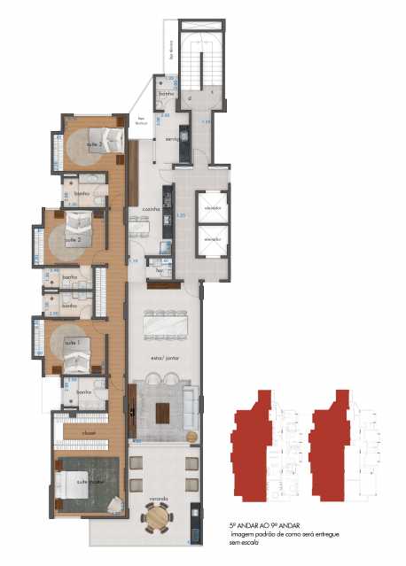 Conheça 5o-ao-9o-andar-lado-esquerdo do imóvel - 4 Suites e um condomínio clube no Centro - TFAP40007 - 29 5o-ao-9o-andar-lado-esquerdo - 29