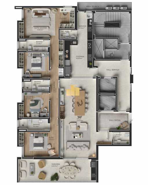 Conheça Apto 200m 4 quartos + poltrona do imóvel - 4 Quartos, Exclusividade e Luxo com Lazer completo no Santa Helena - TFAP40009 - 26 Apto 200m 4 quartos + poltrona - 26