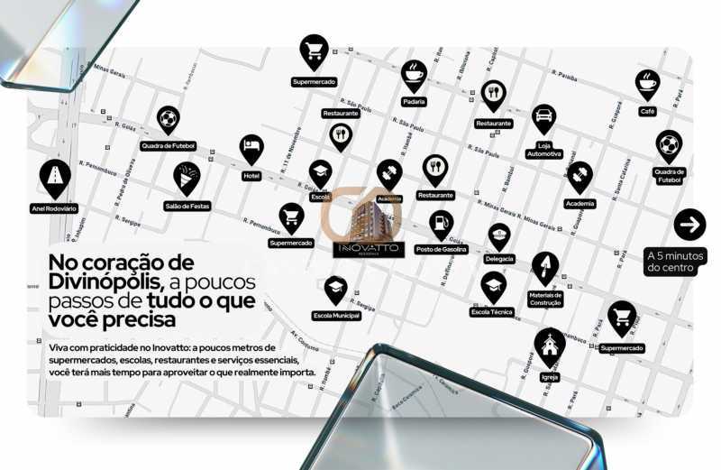 Conheça LOCALIZAÇÃO do imóvel - Apartamento com Área Privativa 2 quartos Lançamento INOVATTO RESIDENCE - Divinópolis,MG Ipiranga, à venda - R$ 572.933 - CCAA20012 - 12 LOCALIZAÇÃO - 12